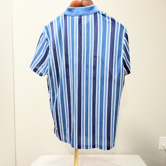 ZARA 100% COTTON BLUE & WHITE STRIPED SHORT SLEEVE SHIRT MEN SIZE XL - Picture 4 of 5